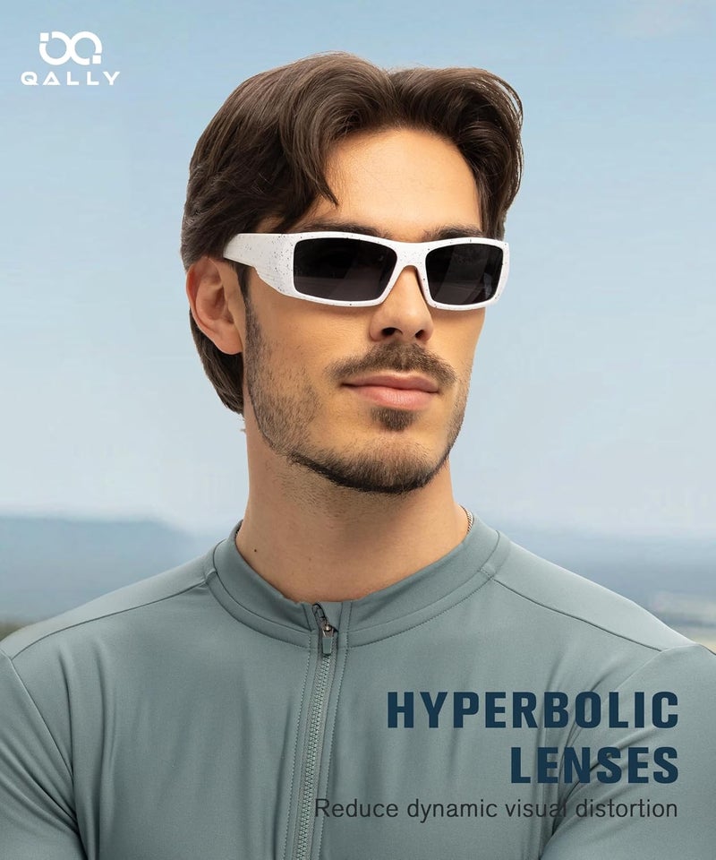 QALLY Store Sports Sunglasses-Men Polarized Mens-Sunglasses: Wrap Around Sun Glasses for Cycling Fishing with UV400 Protection - Image 2